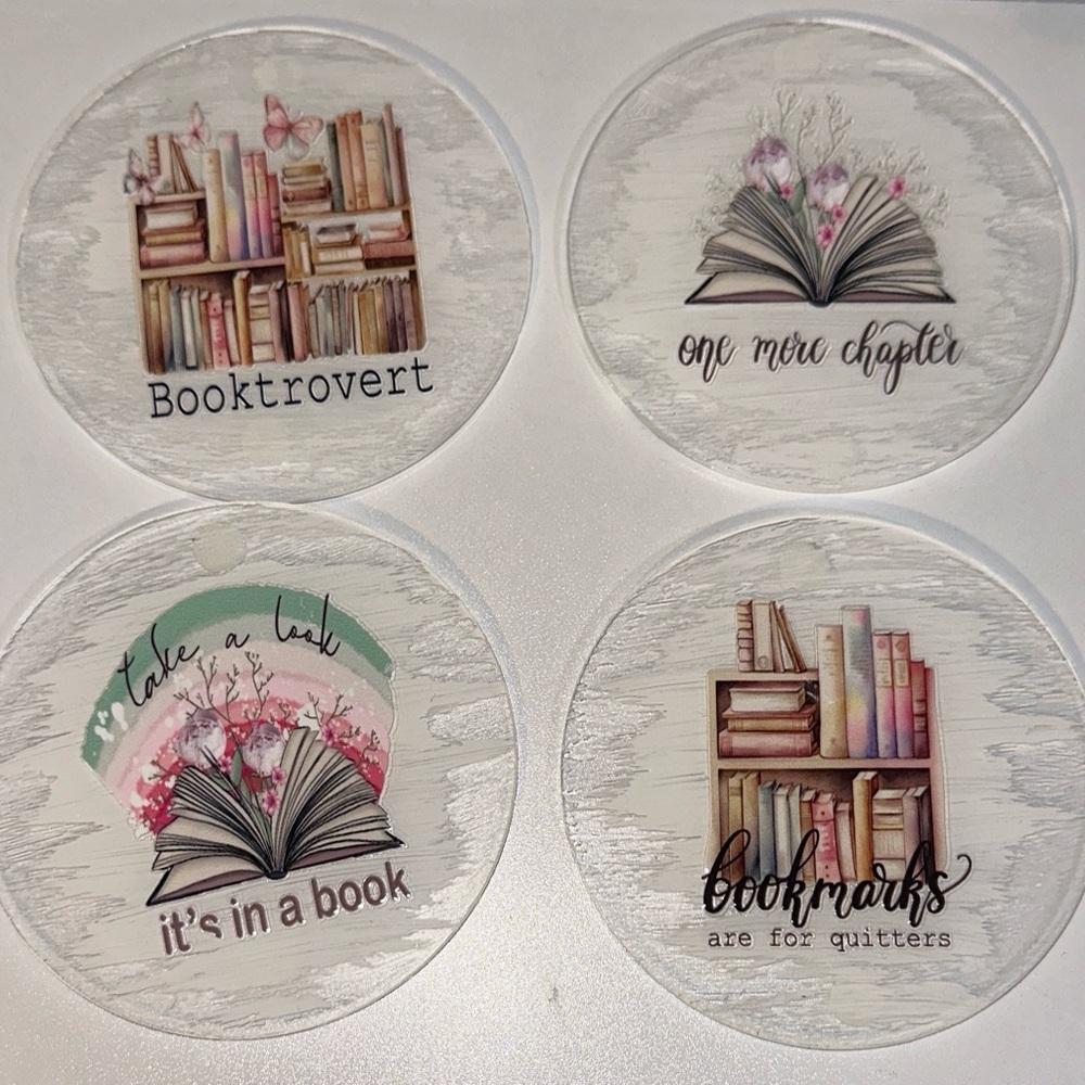 Set of Book-Themed Coasters